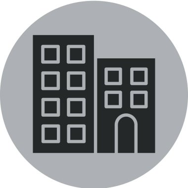 Bina. Web simgesi basit illüstrasyon