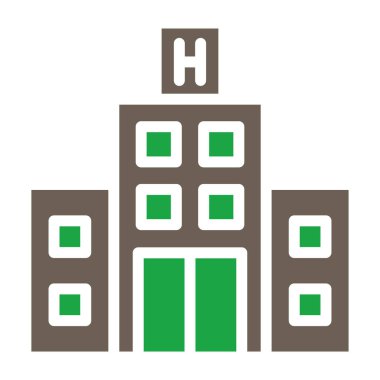 Hastane binası düz sembol simgesi