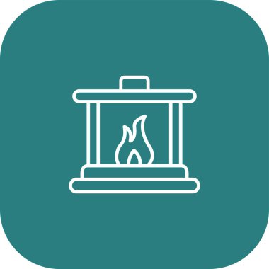 Şömine simgesinin vektör illüstrasyonu