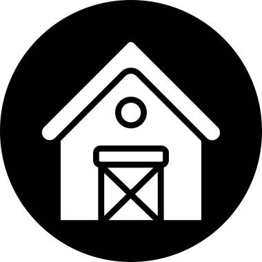 Çiftlik evi simgesi katı biçimde