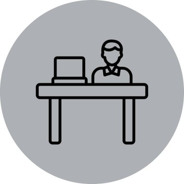 Ofis ve işyeri simgesinin vektör illüstrasyonu