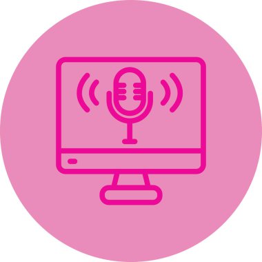 Mikrofon. Web simgesi vektör illüstrasyonu