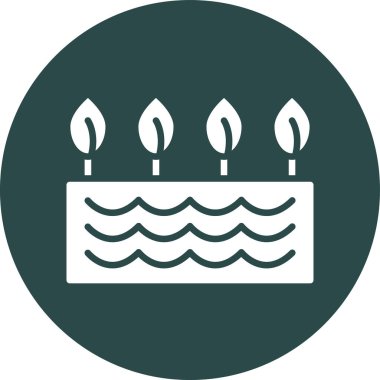 Doğum günü pastası. Web simgesi basit illüstrasyon