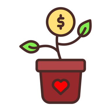 saksı doldurulmuş vektör simgesi dekoru