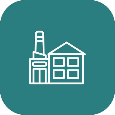 Fabrika simgesi, vektör illüstrasyonu