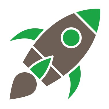 roket düz vektör simgesi