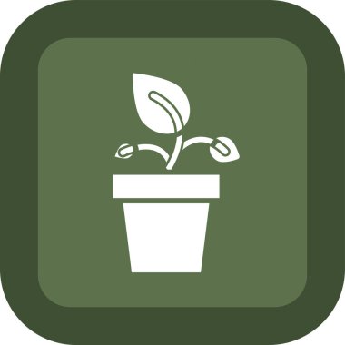 çiçek saksısı simgesi, vektör illüstrasyonu