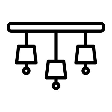 Avize dış hat simgesi, vektör illüstrasyonu