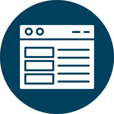 Web sayfası simgesi, vektör illüstrasyonu