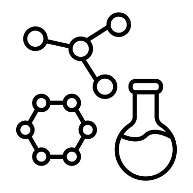 Kimya vektörü ince çizgi simgesi