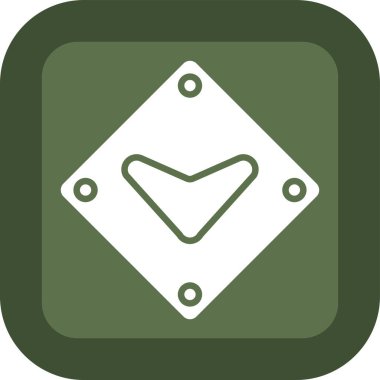 Ok aşağı yuvarlanmış kare vektör simgesi