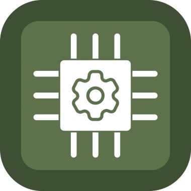 Cpu düz simgesi, vektör, illüstrasyon