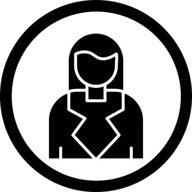 Yuvarlak ikonlu kadın, kadın vektör çizimi