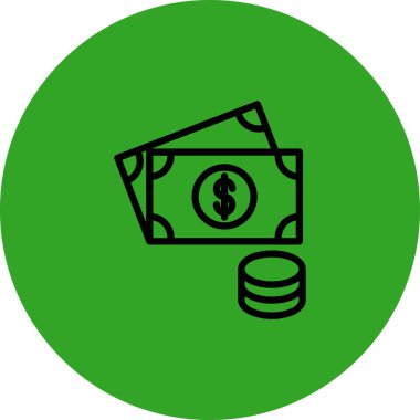 Para simgesinin vektör illüstrasyonu