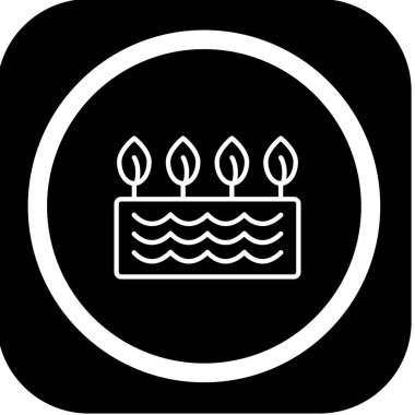 Tek bir doğum günü simgesinin vektör illüstrasyonu