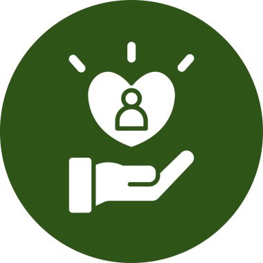 Kalp sembollü bir kalbi tutan el.