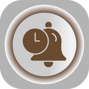 Çalar saat simgesi. Beyaz arkaplanda internet düğmesi