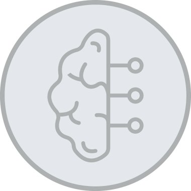 Beyin simgesi, vektör illüstrasyonu