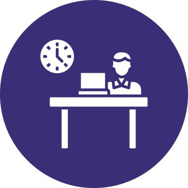 Ofis ve işyeri simgelerinin vektör illüstrasyonu