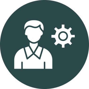 Vites simgesi. Bu yuvarlak vektör dairesi yumuşak yeşil renklerle ve beyaz arkaplanla çizilir..