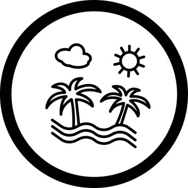 Bir yaz tatili simgesinin vektör çizimi