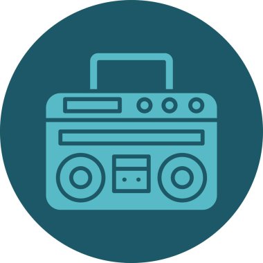 Radyo. Web simgesi basit illüstrasyon