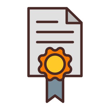 Sertifika vektörü düz renk simgesi