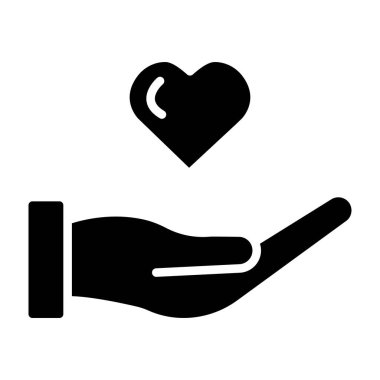 El vektör ikonlu kalp. biçim düz ikonik sembol, gri renk, yuvarlak arkaplan.