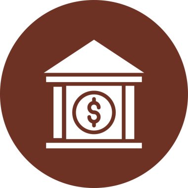 Banka binası simgesi, vektör illüstrasyonu