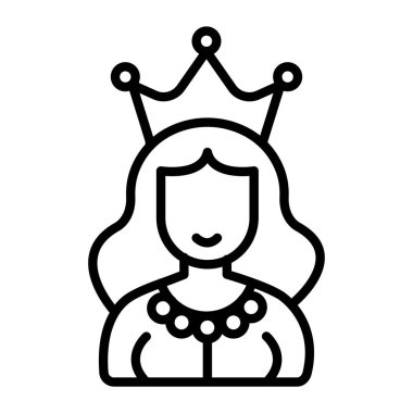Kraliçe simgesi, vektör illüstrasyonu