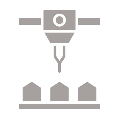 Bir uydu ile izole fabrika simgesi