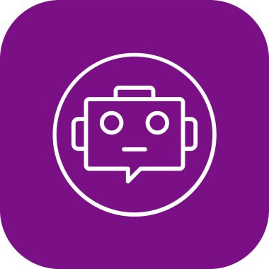 Robot baş simgesi, vektör illüstrasyonu