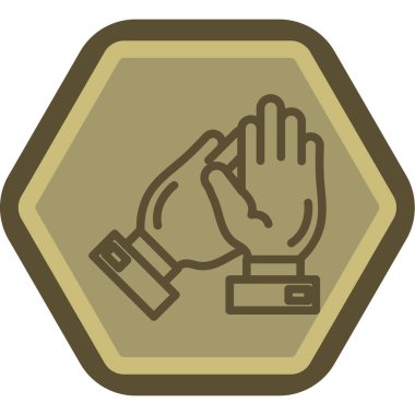 dur işareti simgesi ile el, vektör illüstrasyonu