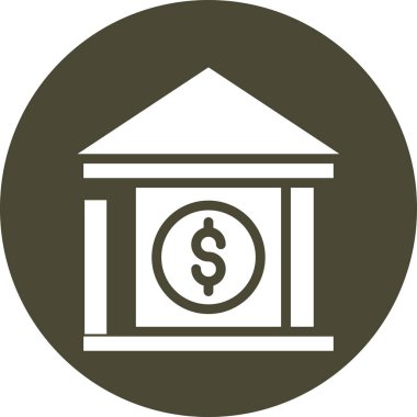 Banka. Web simgesi basit illüstrasyon