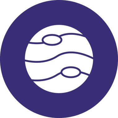 Beyaz ve mavi yuvarlak bir simgenin mavi ve beyaz vektör çizimi