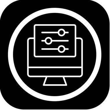 Bir bilgisayar simgesinin vektör illüstrasyonu