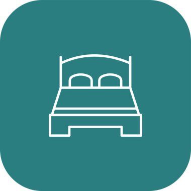 yatağın düz simgesi, vektör illüstrasyonu