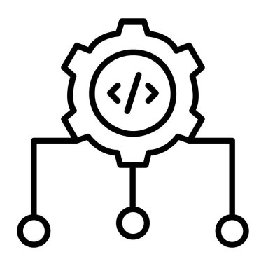 Web ayarı simgesi. Web için basit vites vektör simgeleri çizimi