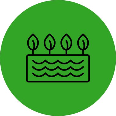 Kek. Web simgesi basit illüstrasyon