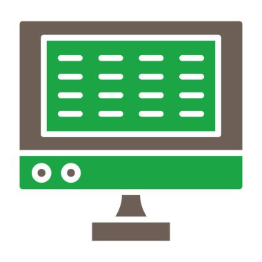 Monitör vektör glif simgesini