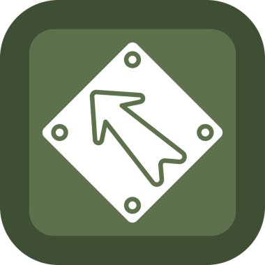 Düz sol ok vektör simgesi kare