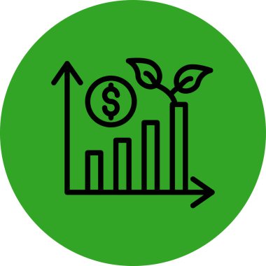 büyüme grafik simgesini, vektör çizim