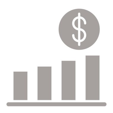 iş grafiği düz simgesi, vektör illüstrasyonu
