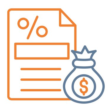 para ve iş renkli çizgi simgesi.