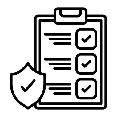 Kontrol listesi simgesi dış hat vektörünü kontrol et. Kontrol listesi. kontrol et