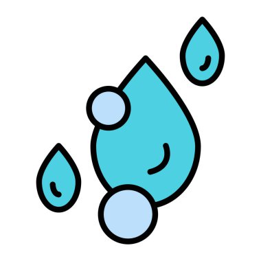 Su damlaları ikon. Ana hatlar su damlası vektör simgesi rengi düz izole