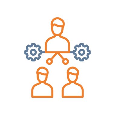 takım çalışması çizgisi simgesi, vektör illüstrasyonu