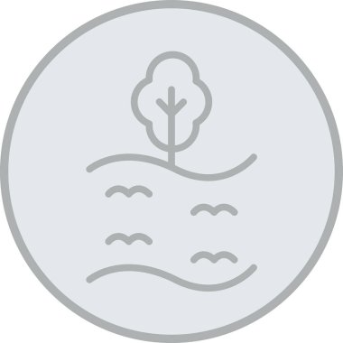 Çemberdeki bir orman simgesinin vektör çizimi