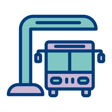 otobüs durağı vektör çizim