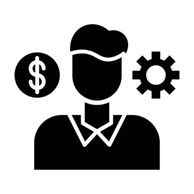 dolar glif düz vektör simgesi